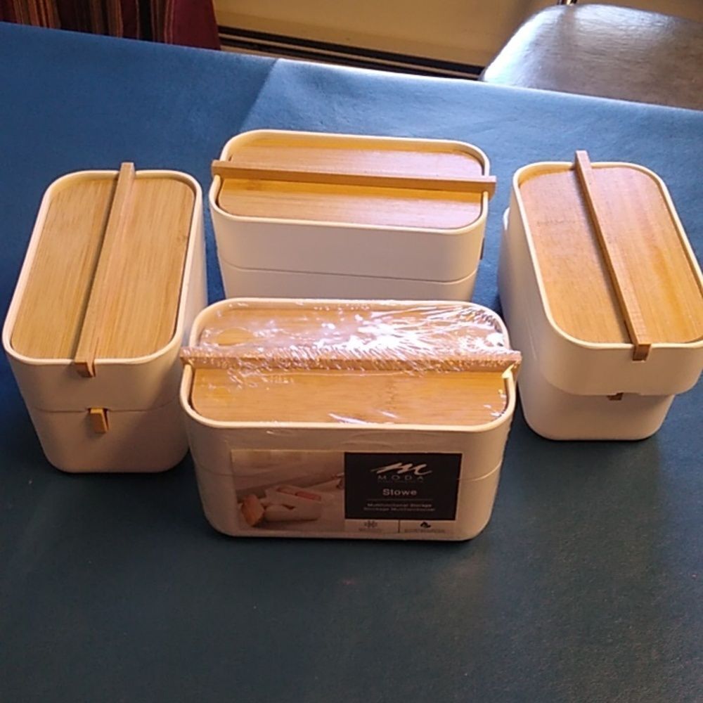 Moda Stowe Multifunctional Storage Bamboo lids and dividers Cottagecore